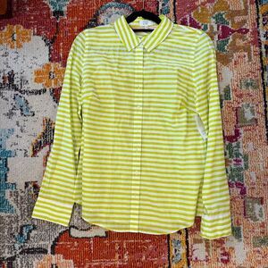 Crown & Ivy Green and White Long Sleeve Button Down Shirt